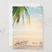 Beach, Palm, Seastar, Seashell Verloving Kaart (Achterkant)