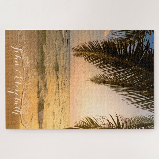 Beach Palm Sunset Legpuzzel (Horizontaal)