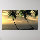 Beach Palm Sunset Print (Voorkant)