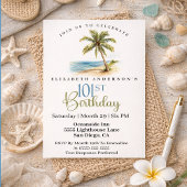 Beach Palm Tree 101st Birthday Kaart