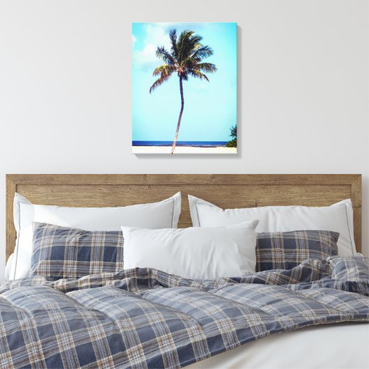 Beach Palm Tree Canvas Afdruk (Insitu (Slaapkamer))