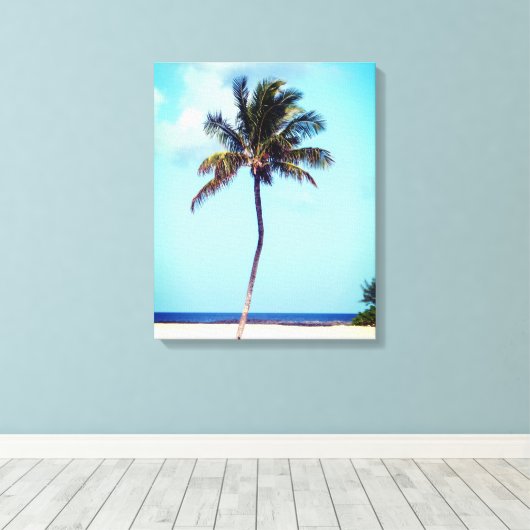 Beach Palm Tree Canvas Afdruk (Insitu (Houten vloer))