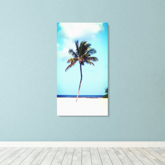 Beach Palm Tree Canvas Afdruk (Insitu (Houten vloer))