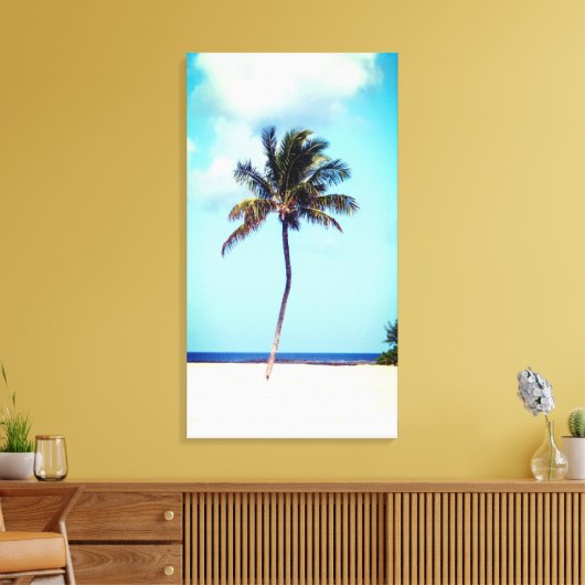 Beach Palm Tree Canvas Afdruk (Insitu (Woonkamer))