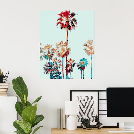 Beach Palm Tree Design 243 Poster (Thuiskantoor)