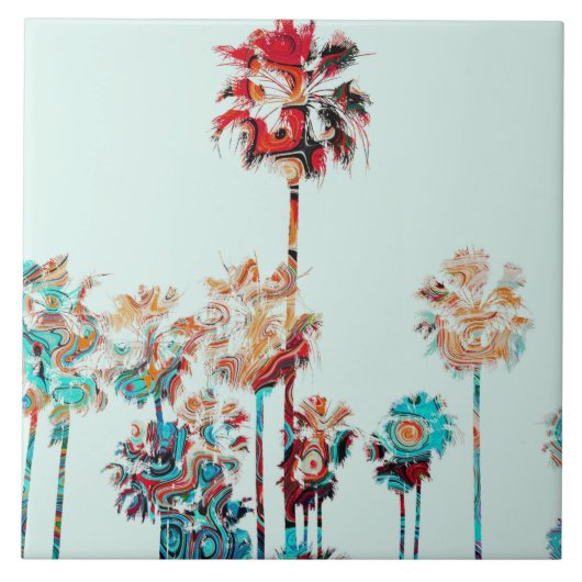 Beach Palm Tree Design 243 Tegeltje (Voorkant)