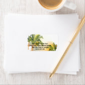 Beach Palm Tree retouradres Etiket (Insitu)