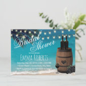 Beach Palm Tree Rustige Vrijgezellenfeest van wijn Kaart (Staand voorkant)