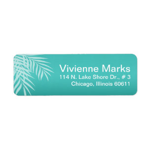 Beach Palm Tree Silhouette   aqua Etiket