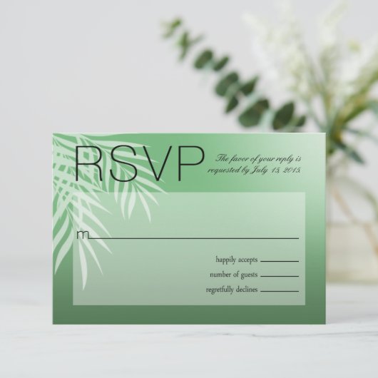 Beach Palm Tree Silhouette RSVP | jade (Staand voorkant)