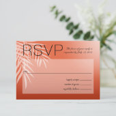 Beach Palm Tree Silhouette RSVP | koraal Kaartje (Staand voorkant)