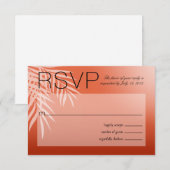 Beach Palm Tree Silhouette RSVP | koraal Kaartje (Voorkant / Achterkant)