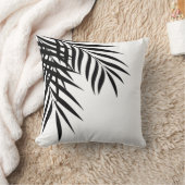 Beach Palm Tree Silhouette | wit en zwart Kussen (Deken)