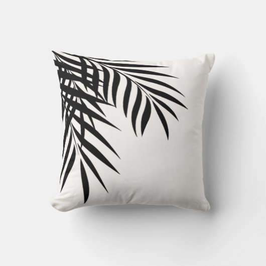 Beach Palm Tree Silhouette | wit en zwart Kussen (Voorkant)