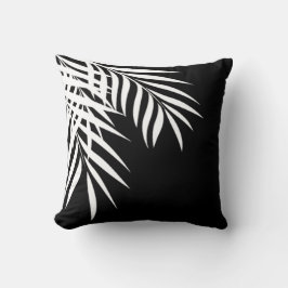 Beach Palm Tree Silhouette | zwart-wit Kussen