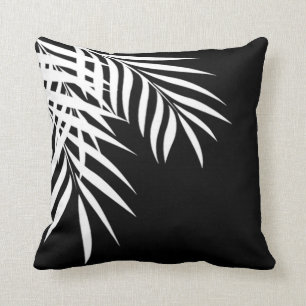 Beach Palm Tree Silhouette   zwart-wit Kussen