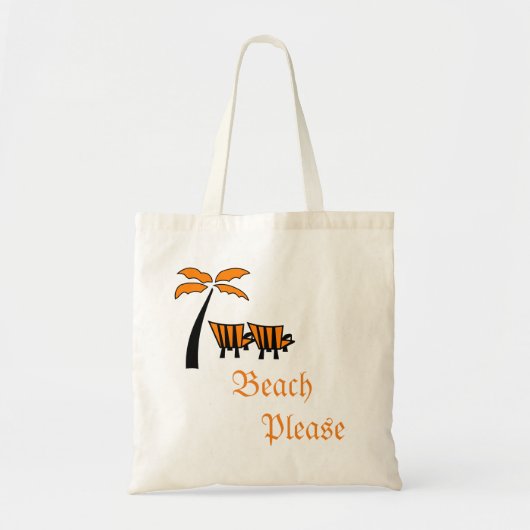 Beach Palm Tree-stoel Tote Bag (Voorkant)