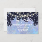 Beach Palm Tree String Lights Waterverf Reception Kaart (Voorkant)