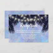 Beach Palm Tree String Lights Waterverf Reception Kaart (Voorkant / Achterkant)