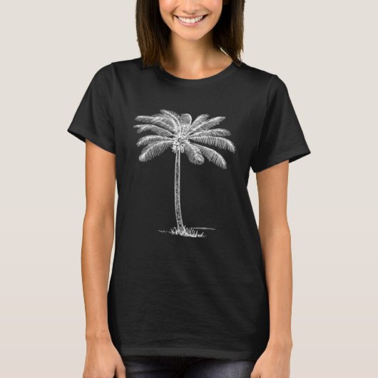 Beach Palm Tree Tropical Vacation T-shirt (Voorkant)