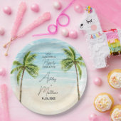 Beach Palm Tree Vrijgezellenfeest Borden Papieren Bordje (Feest)