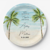 Beach Palm Tree Vrijgezellenfeest Borden Papieren Bordje (Voorkant)