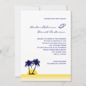 Beach Palm Tree Weddenschap Kaart (Voorkant)