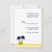 Beach Palm Tree Weddenschap RSVP-kaart RSVP Kaartje (Voorkant)