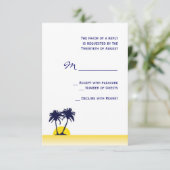 Beach Palm Tree Weddenschap RSVP-kaart RSVP Kaartje (Staand voorkant)