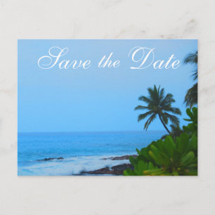Beach Palm Tree Weddenschap Save the Date Aankondigingskaart