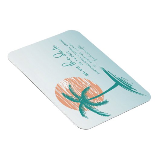 Beach Palm Tree Weddenschap Save the Date Magnets Magneet (Rechterzijde)
