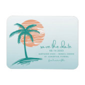 Beach Palm Tree Weddenschap Save the Date Magnets Magneet (Horizontaal)