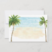 Beach Palm Tree Wedding RSVP Response Kaart (Achterkant)