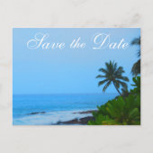Beach Palm Tree Wedding Save the Date Aankondigingskaart (Voorkant)