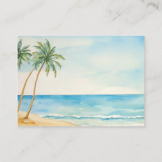 Beach Palm Tree Welcome Gift Bag Basket Place Card Informatiekaartje (Achterkant)