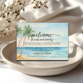 Beach Palm Tree Welcome Gift Bag Basket Place Card Informatiekaartje