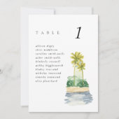 Beach Palm Trees 5x7-inch Wedding Seating Chart (Voorkant)