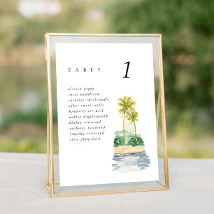 Beach Palm Trees 5x7-inch Wedding Seating Chart
