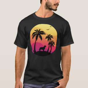 Beach Palm Trees and Golden Retriever T-shirt