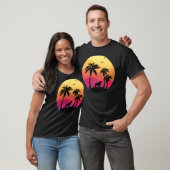 Beach Palm Trees and Golden Retriever T-shirt (Unisex)