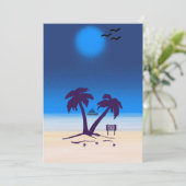 Beach Palm Trees Blue Midnight Kaart (Staand voorkant)