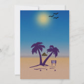 Beach Palm Trees Blue Midnight Kaart (Achterkant)