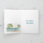 Beach Palm Trees Boats Tropics Perfect Day Kaart (Binnen)