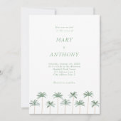 Beach Palm Trees bruiloft uitnodiging (Voorkant)