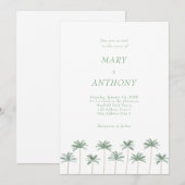 Beach Palm Trees bruiloft uitnodiging (Voorkant / Achterkant)