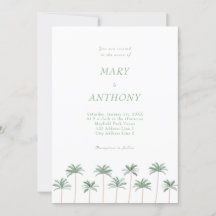 Beach Palm Trees bruiloft uitnodiging