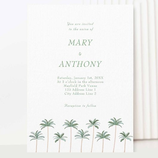 Beach Palm Trees bruiloft uitnodiging