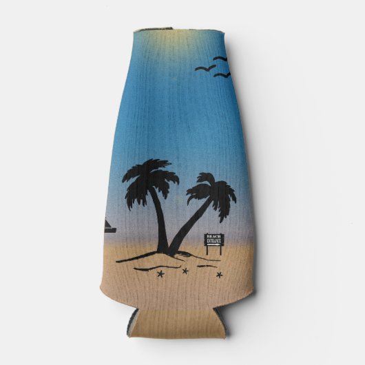 Beach Palm Trees Flesjeskoeler (Voorkant)