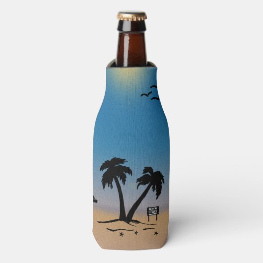 Beach Palm Trees Flesjeskoeler (Fles Voorkant)