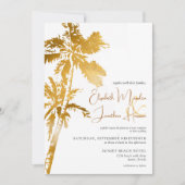 Beach Palm Trees Gold Tropical Destination Kaart (Voorkant)